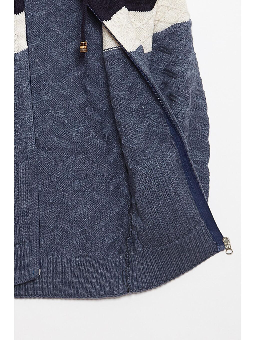 Lacivert Kürk Detaylı Triko Erkek Çocuk Hırka-2