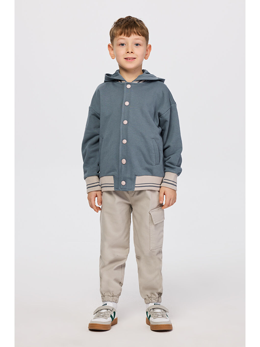 Erkek Çocuk Kapüşonlu Sweatshirt Petrol-2