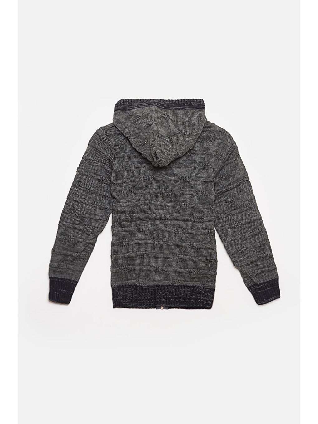 Gri Kürk Detaylı Triko Erkek Çocuk Hırka-1
