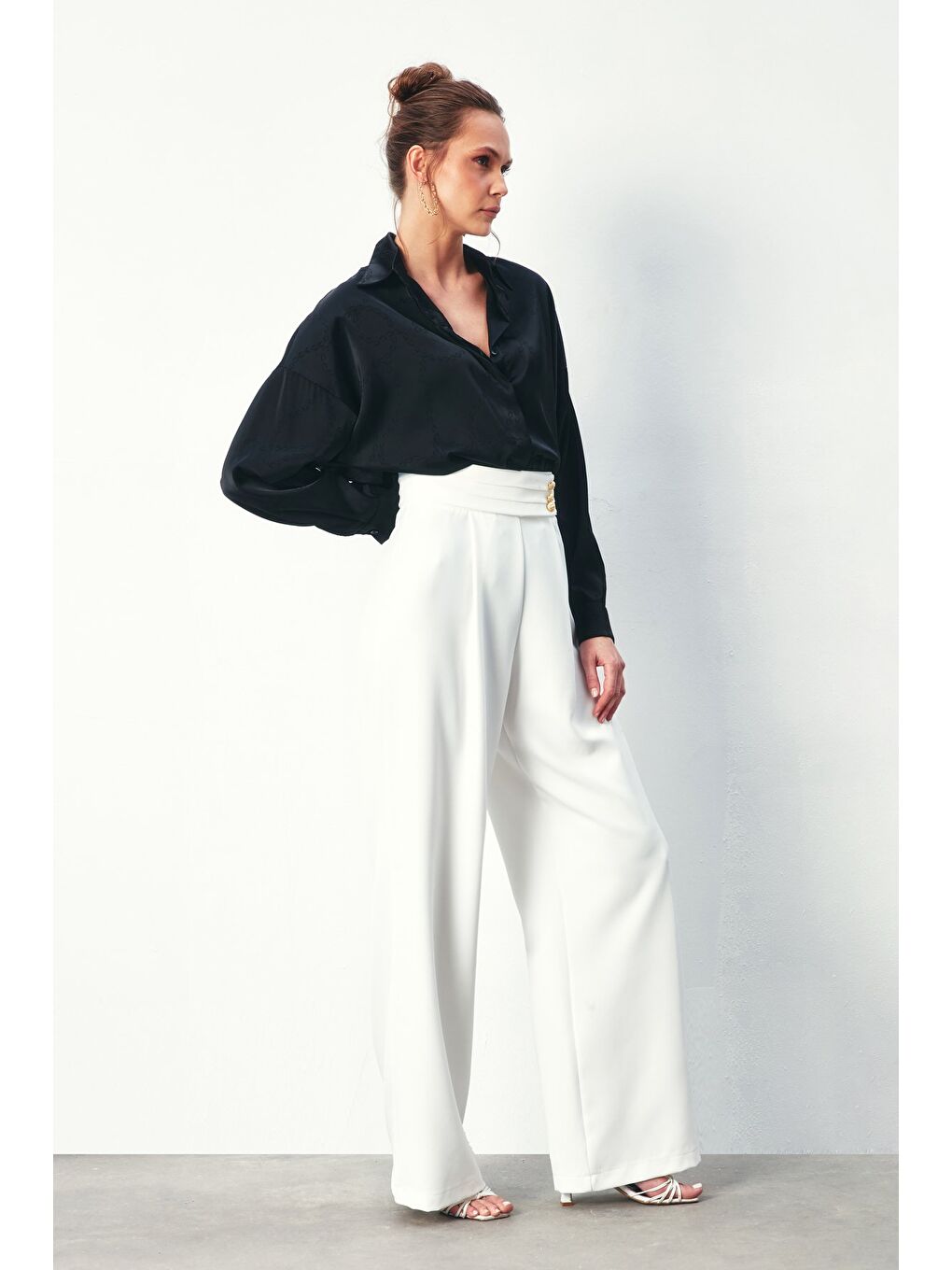 Zincir Desenli Gömlek - Siyah-3