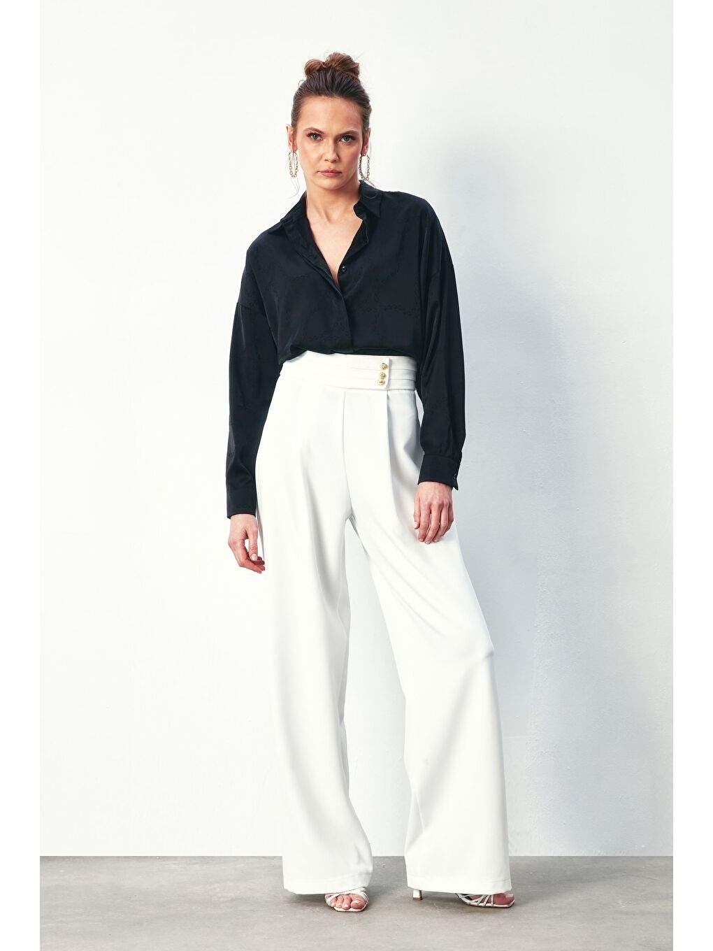 Zincir Desenli Gömlek - Siyah-4