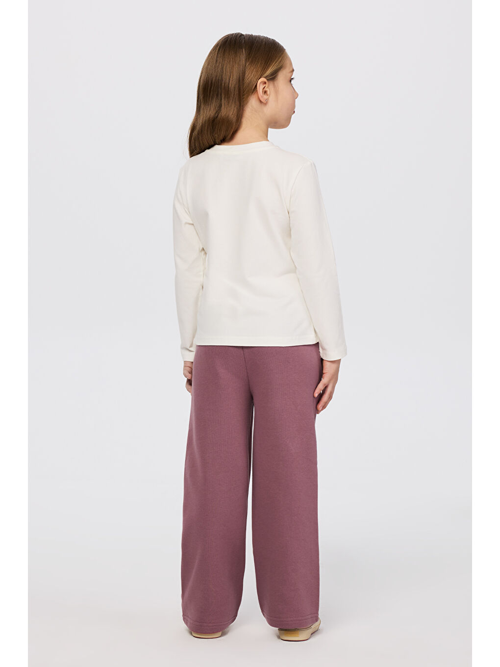 Kız Çocuk Sim Baskılı T-Shirt Ekru-5