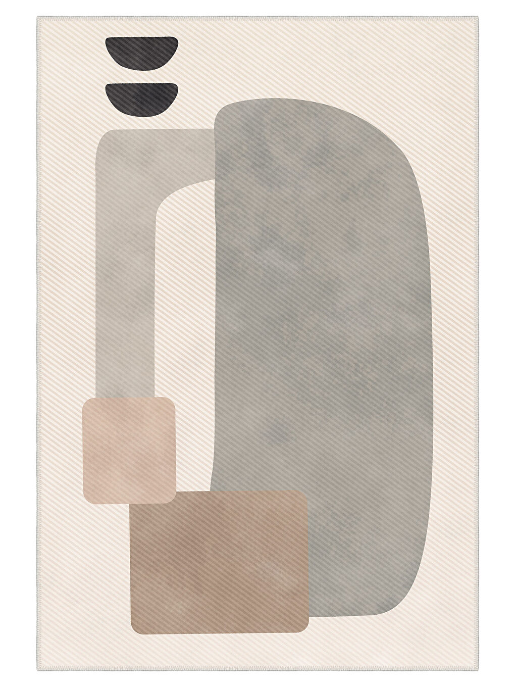 Ekru Modern Dekoratif Yıkanabilir Kaymaz Taban Halı – İnce, Yumuşak Salon Halısı, Mutfak Halısı ve Yolluk