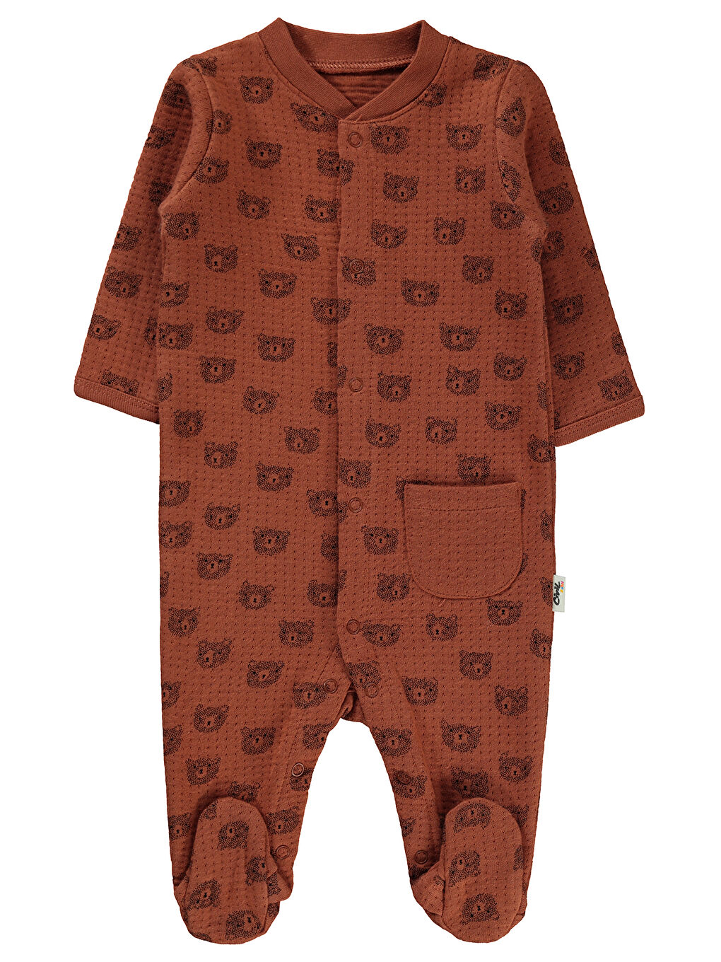 Kahverengi Baby Erkek Bebek Patikli Tulum 1-6 Ay Kahve