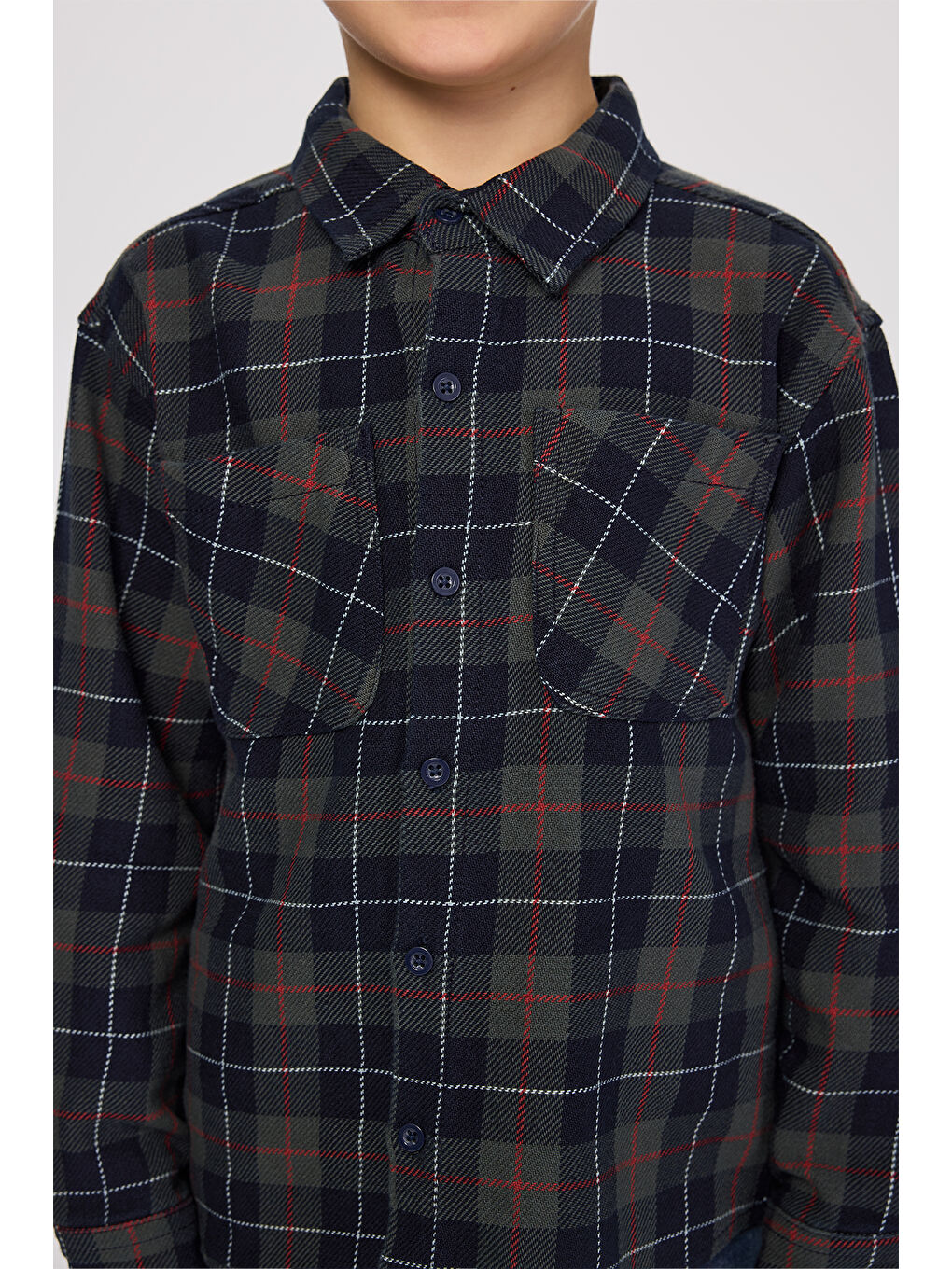 Erkek Çocuk Ekose Gömlek Lacivert-5