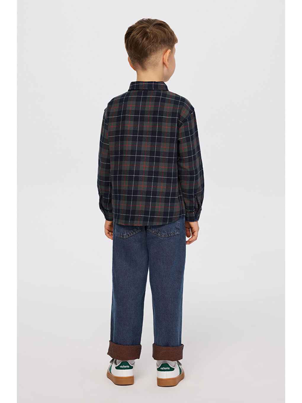 Erkek Çocuk Ekose Gömlek Lacivert-6