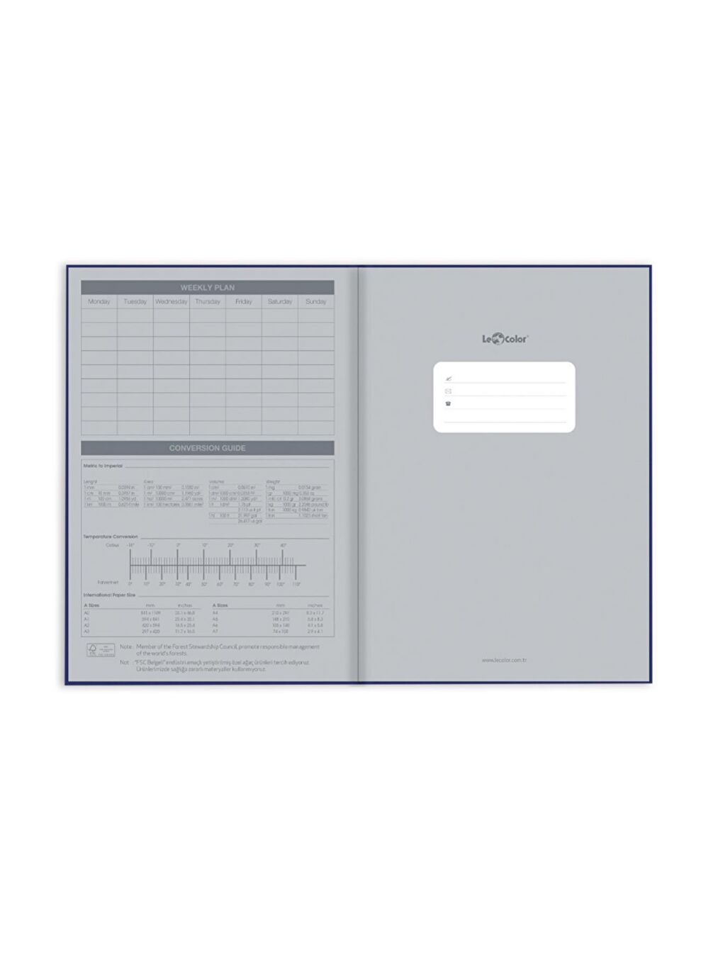 Kraft Ofis Defter Kareli Gri Ciltli-1