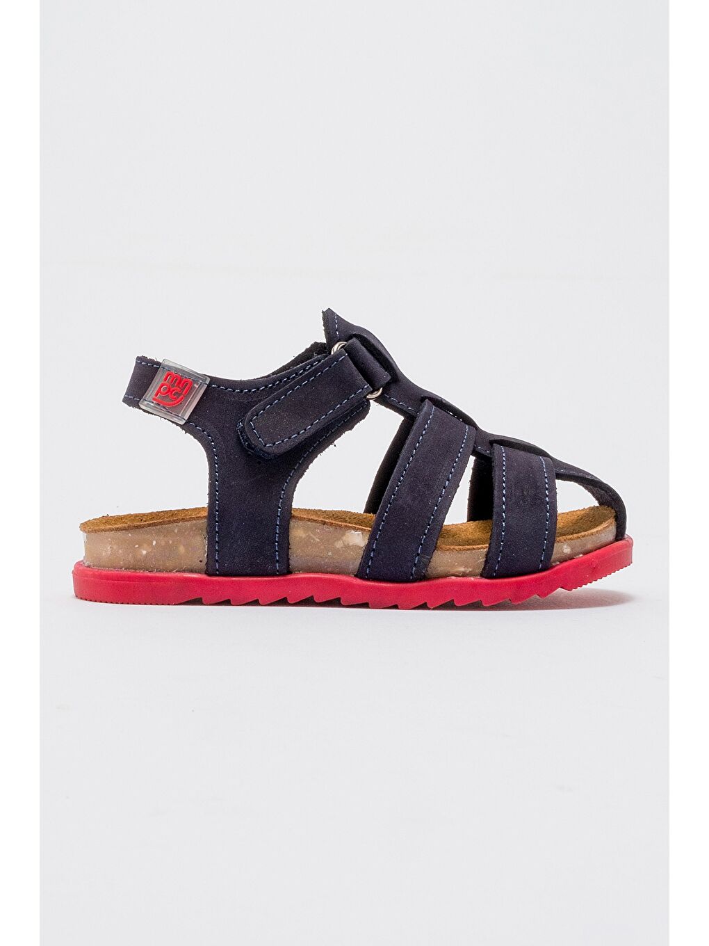 Unisex Çocuk Lacivert Hakiki Deri Mantar Tabanlı Günlük Çocuk Sandalet-3