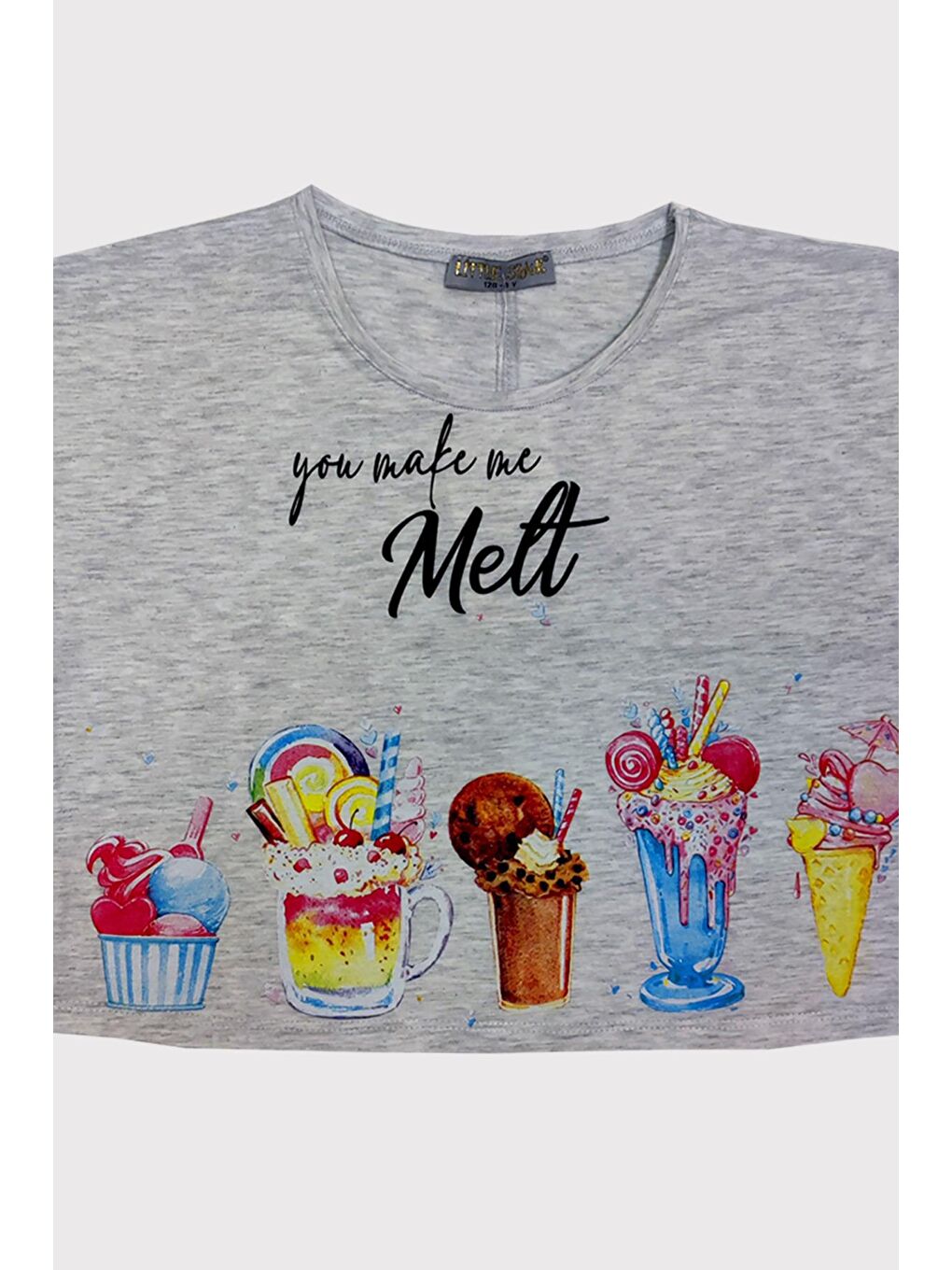 Gri Kız Çocuk İce Cream Bluz-1