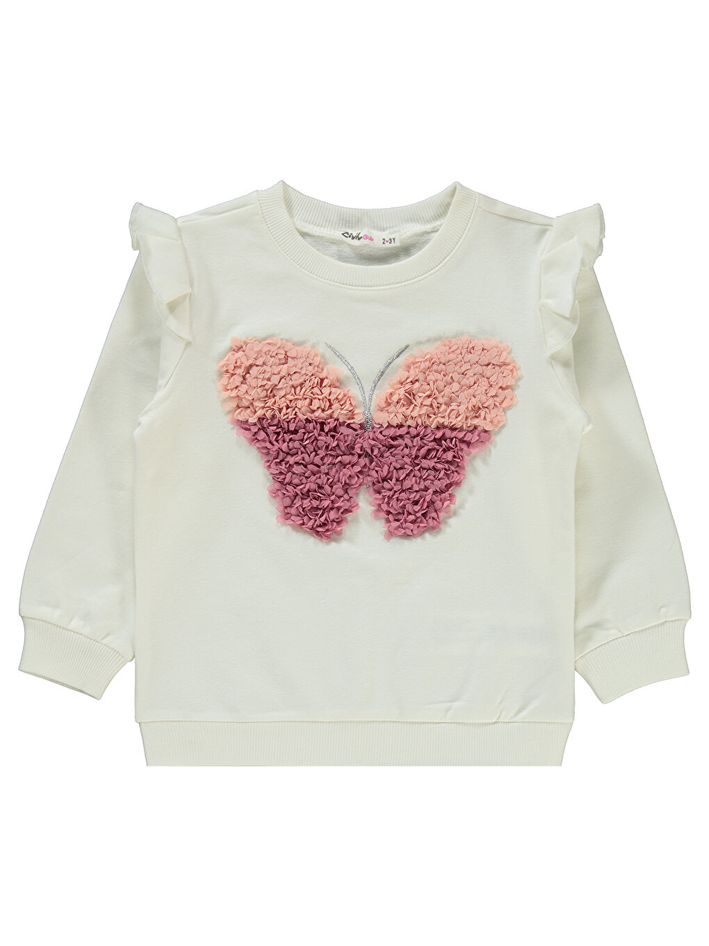 Kız Çocuk Sweatshirt 2-5 Yaş Ekru