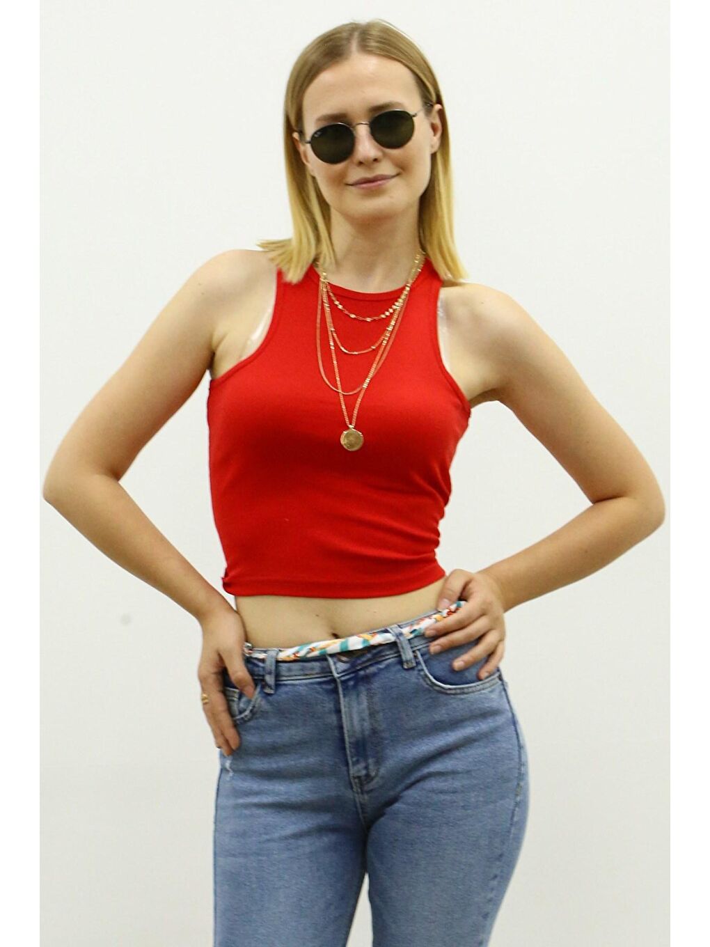 Madmext Kırmızı Crop Top MG361