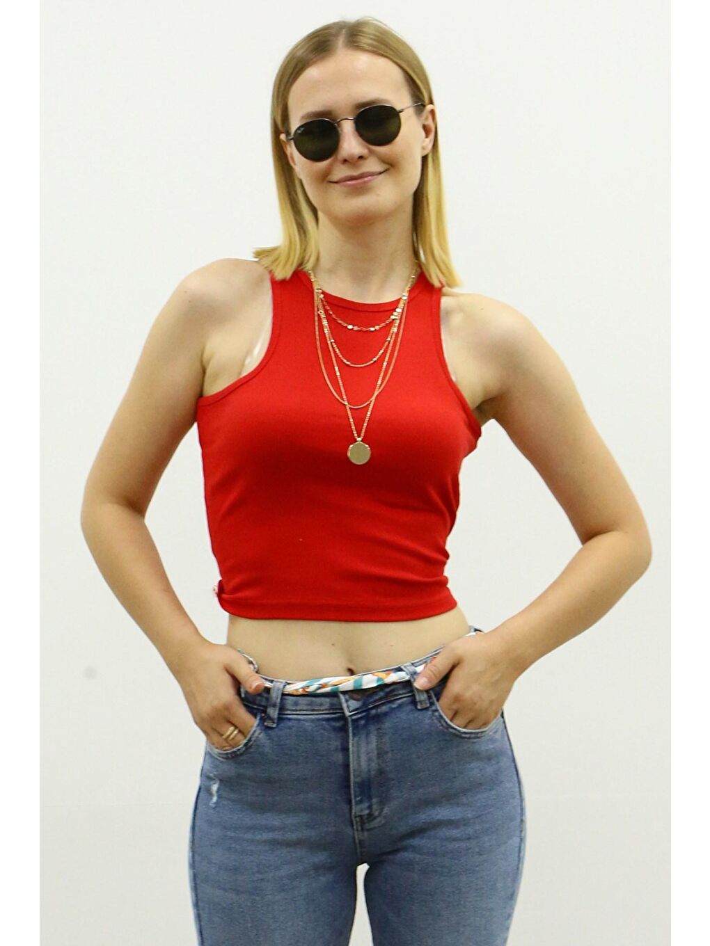 Madmext Kırmızı Crop Top MG361 - 1