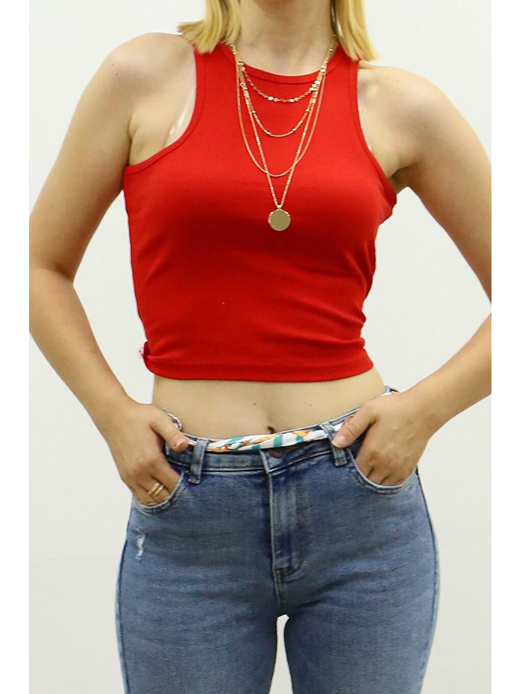 Madmext Kırmızı Crop Top MG361 - 2