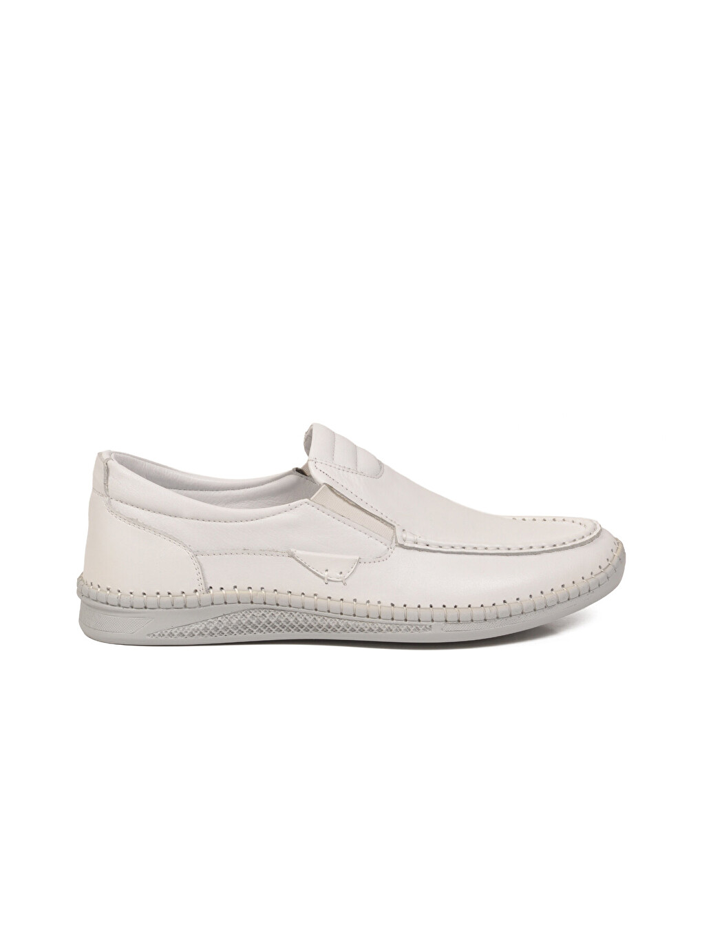 Erkek Beyaz Hakiki Deri Hafızalı Rahat Taban Smart Casual Ayakkabı Loafer M741 M-1