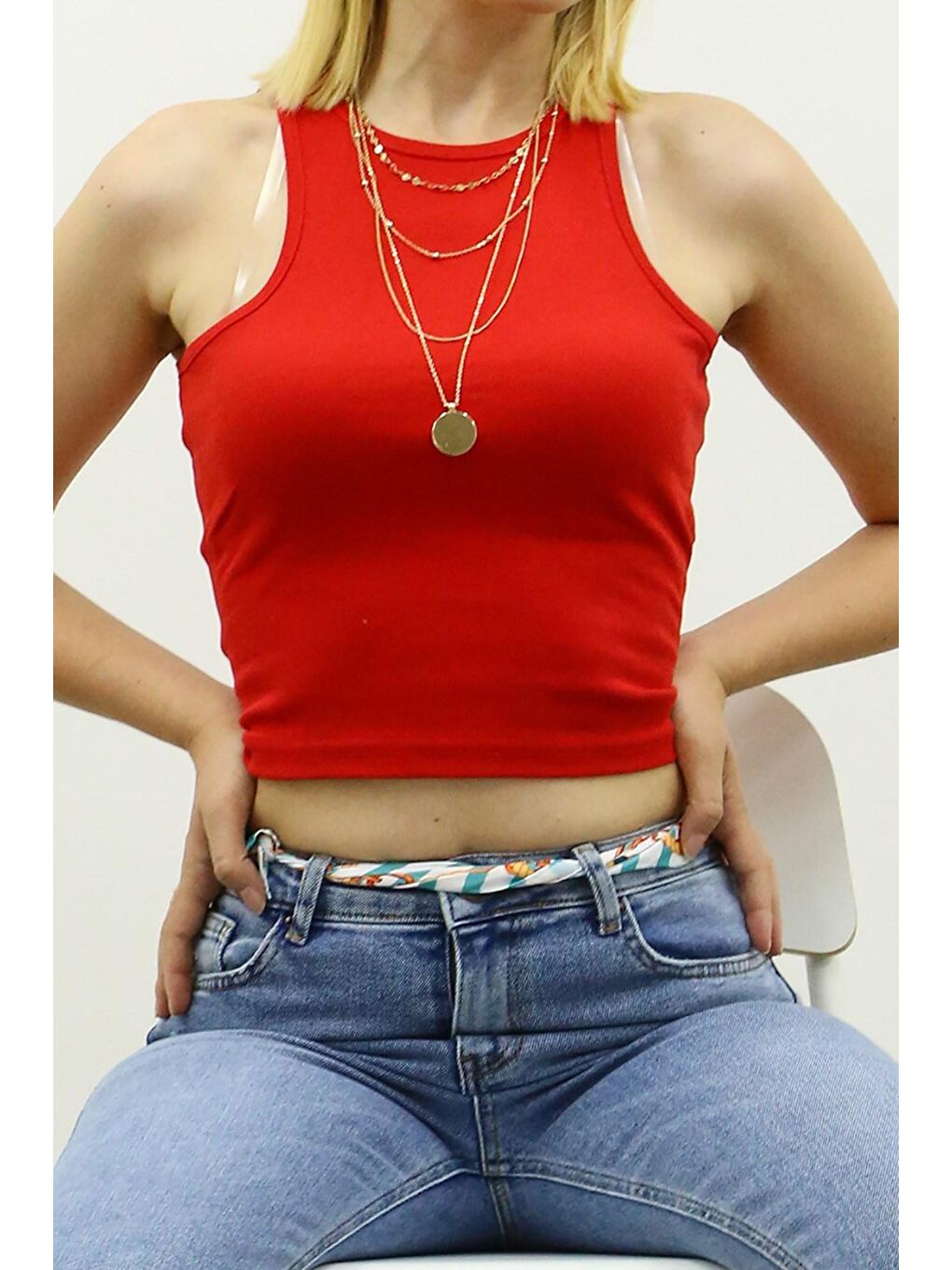 Madmext Kırmızı Crop Top MG361 - 3