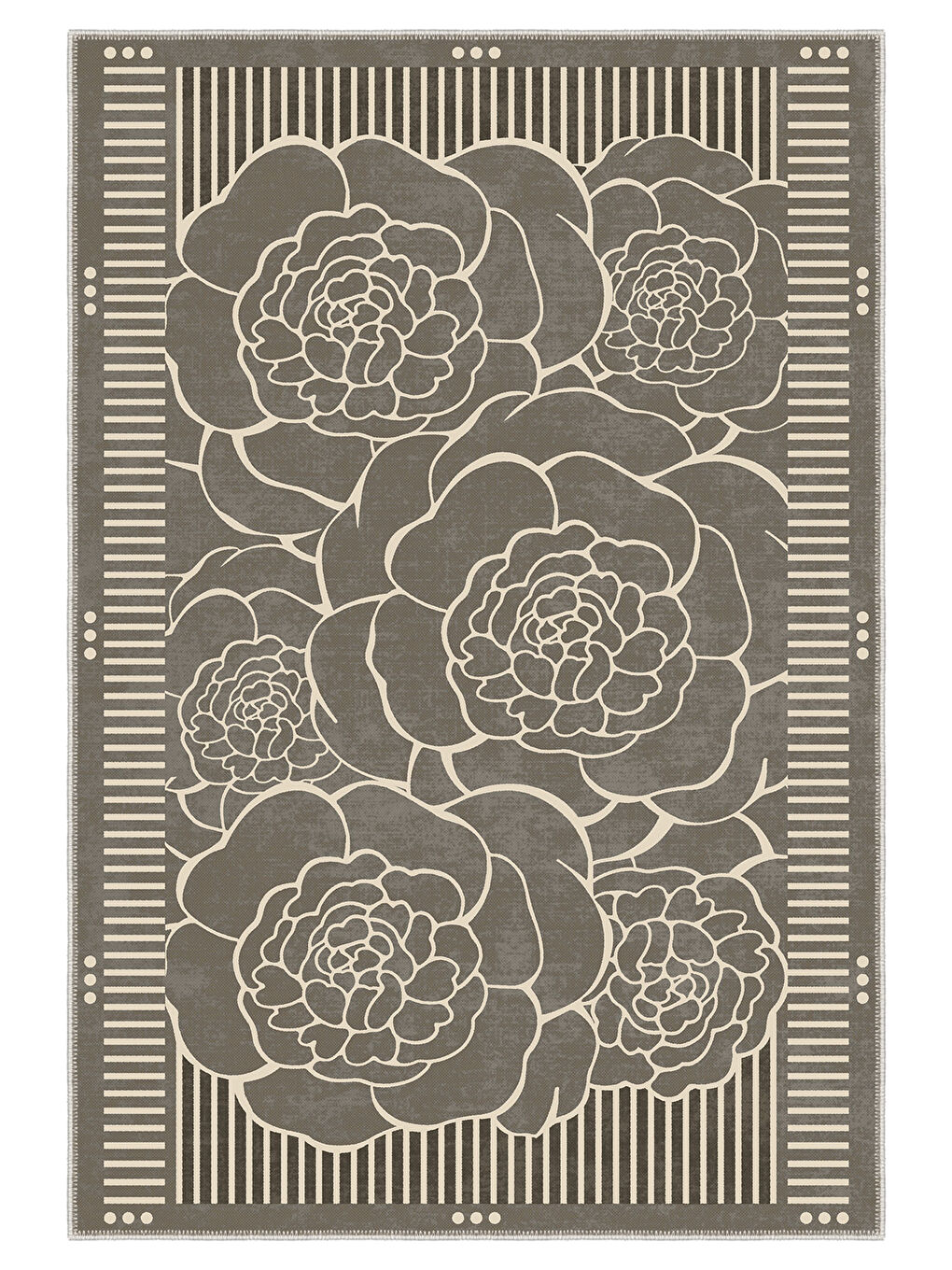 Kahverengi Modern Dekoratif Yıkanabilir Kaymaz Taban Halı – İnce, Yumuşak Salon Halısı, Mutfak Halısı ve Yolluk