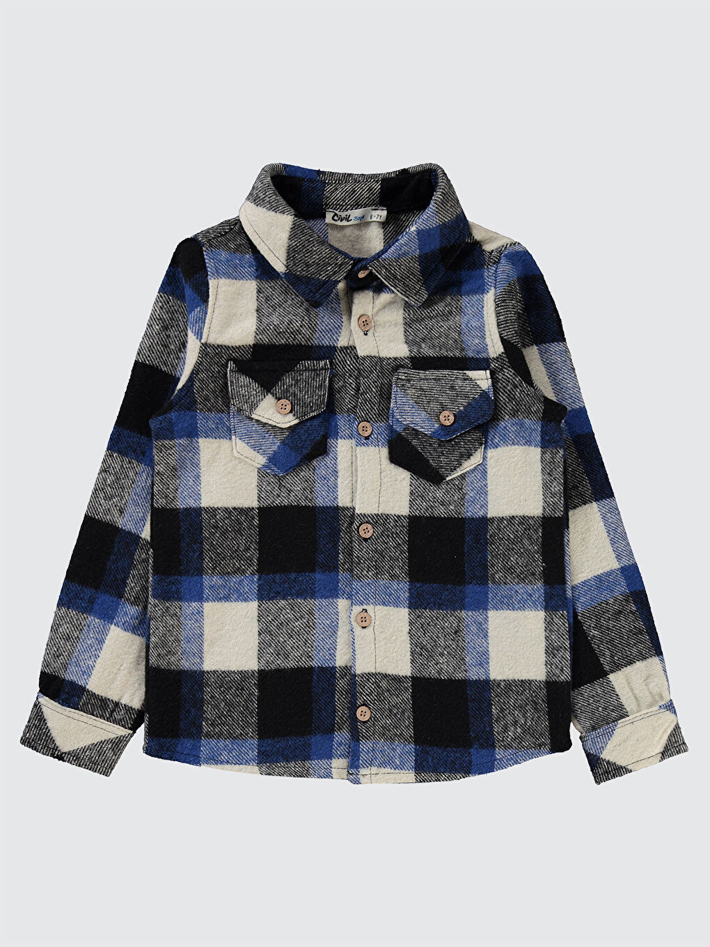 Erkek Çocuk Gömlek 6-9 Yaş Saks Mavisi