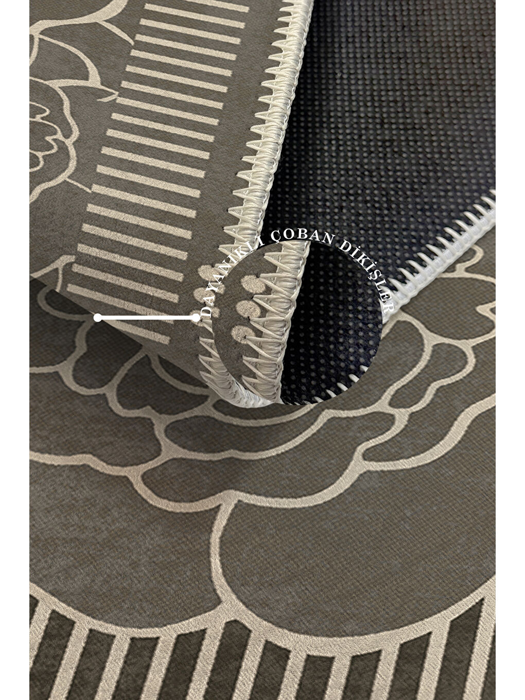 Kahverengi Modern Dekoratif Yıkanabilir Kaymaz Taban Halı – İnce, Yumuşak Salon Halısı, Mutfak Halısı ve Yolluk-3