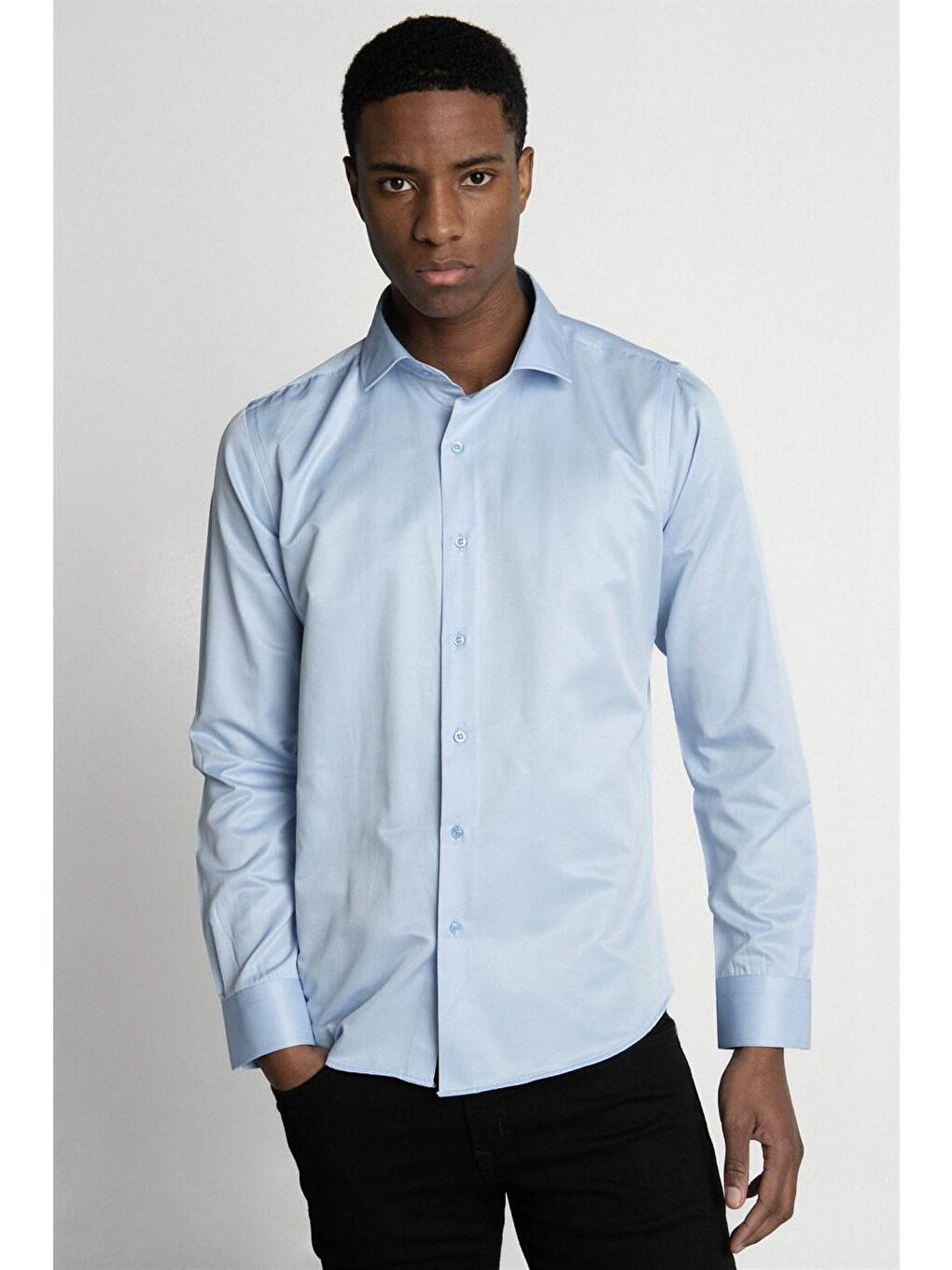 Mavi Tudors Slim Fit Dar Kesim Düz Erkek Gömlek-1