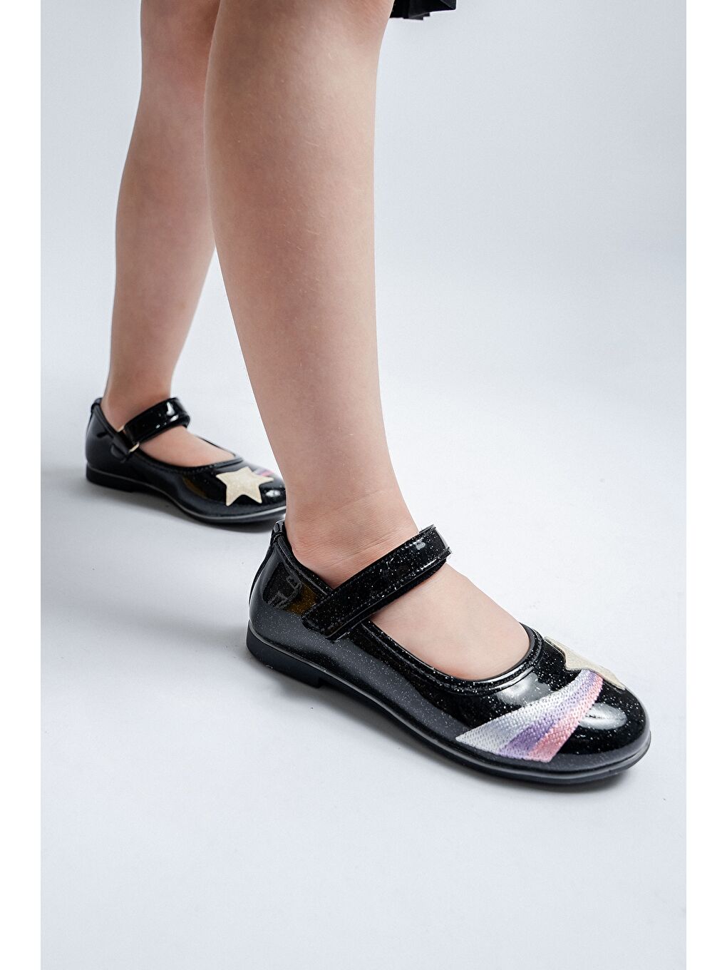 Kız Çocuk Siyah Yıldızlı Günlük Babet-3