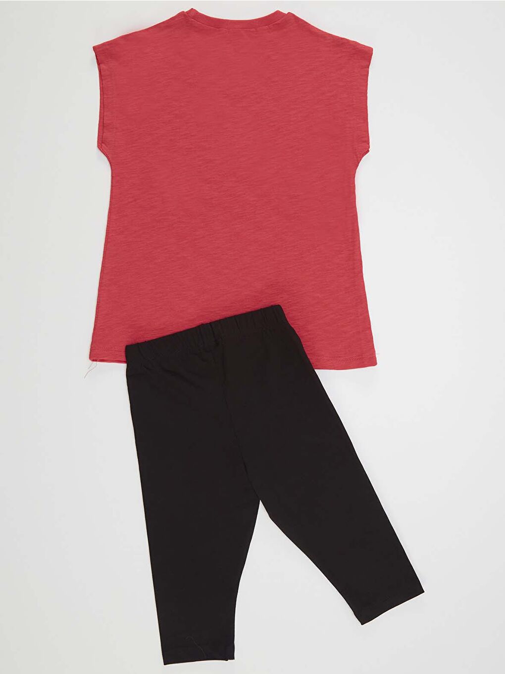 Karışık Yıldızlı Kedi Kız Çocuk Tişört Tayt Takım-3