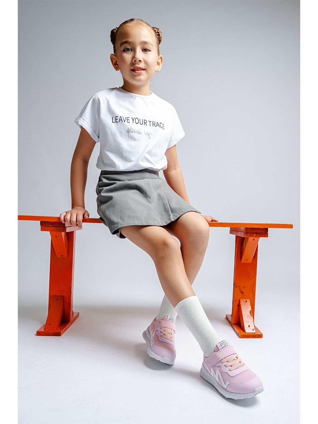 Pembe Kız Çocuk Pudra Spor Ayakkabı-1