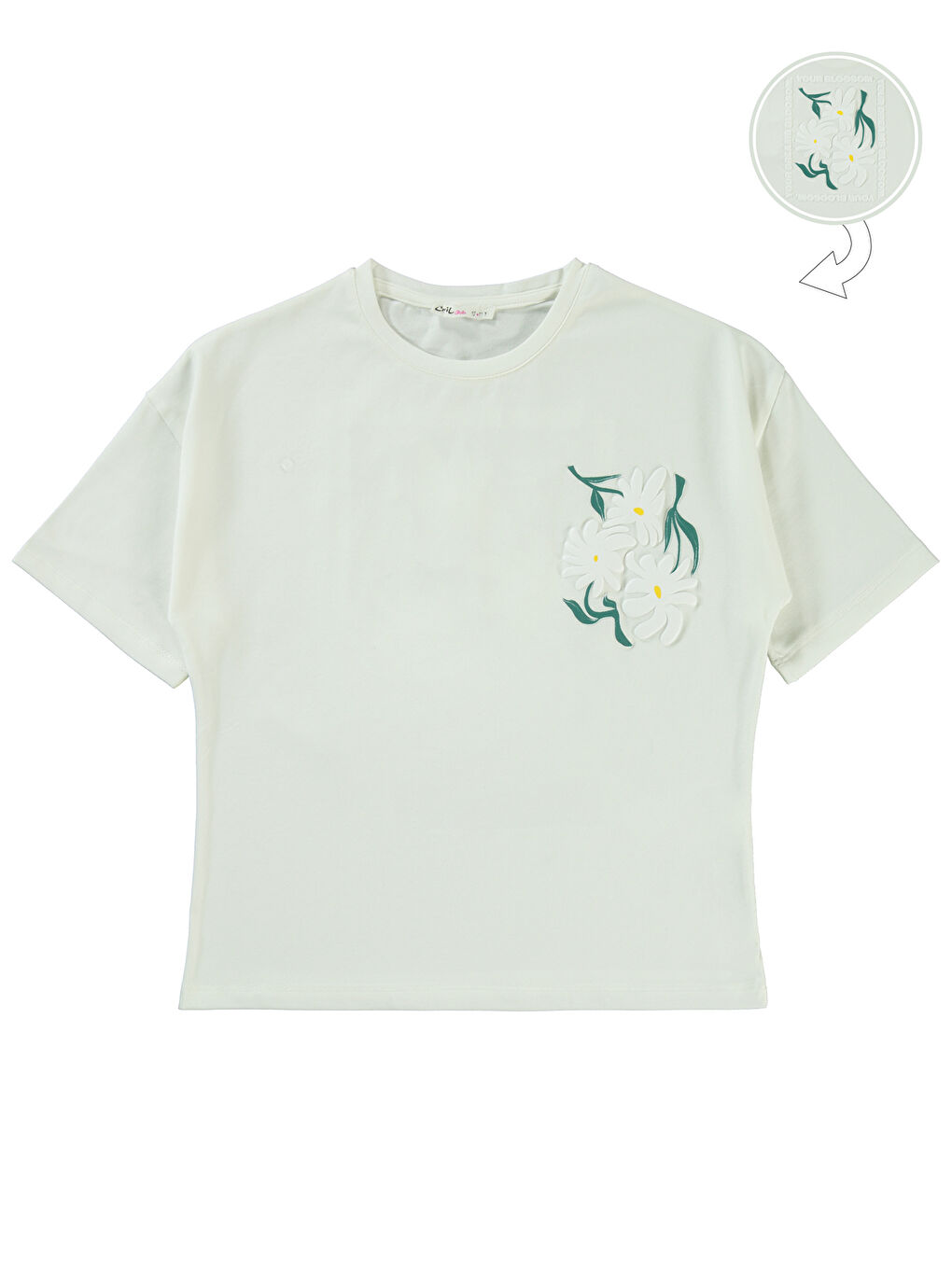 Girls Kız Çocuk Tişört 10-13 Yaş Ekru