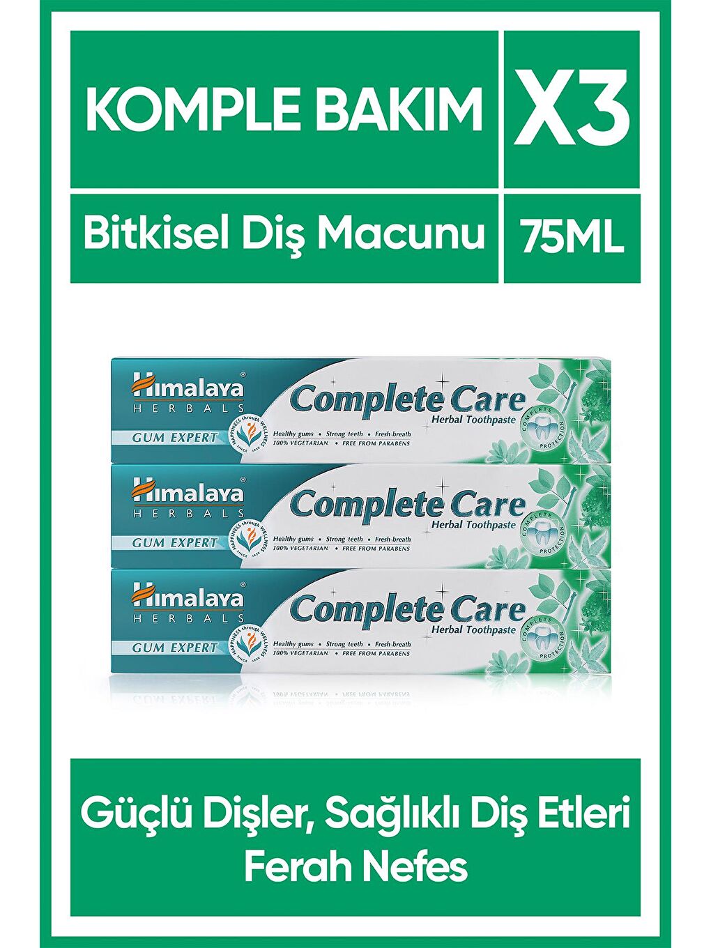 Complete Care Koruyucu Diş Macunu, Bitkisel, Vejetaryen, Florürlü, Parabensiz, Güçlü Dişler, 75 Ml 3-7
