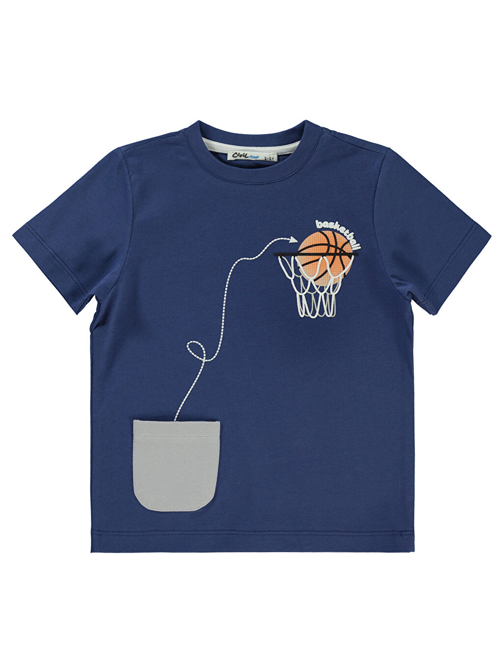 Boys Erkek Çocuk 3'lü Tişört Set 2-5 Yaş Lacivert-5