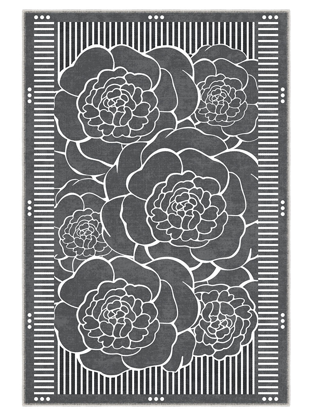 Gri Modern Dekoratif Yıkanabilir Kaymaz Taban Halı – İnce, Yumuşak Salon Halısı, Mutfak Halısı ve Yolluk