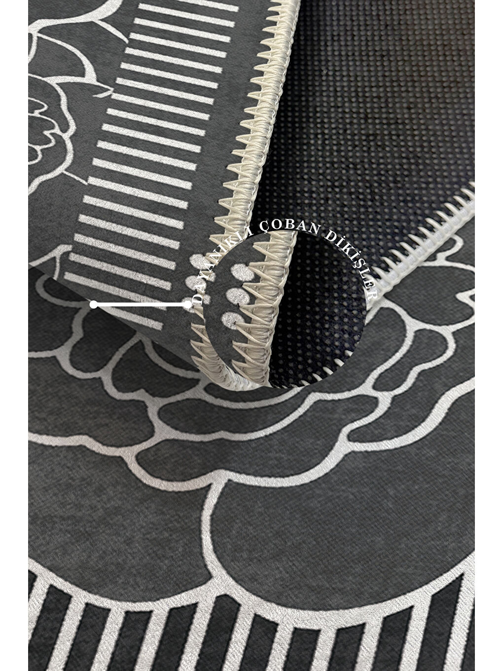 Gri Modern Dekoratif Yıkanabilir Kaymaz Taban Halı – İnce, Yumuşak Salon Halısı, Mutfak Halısı ve Yolluk-3