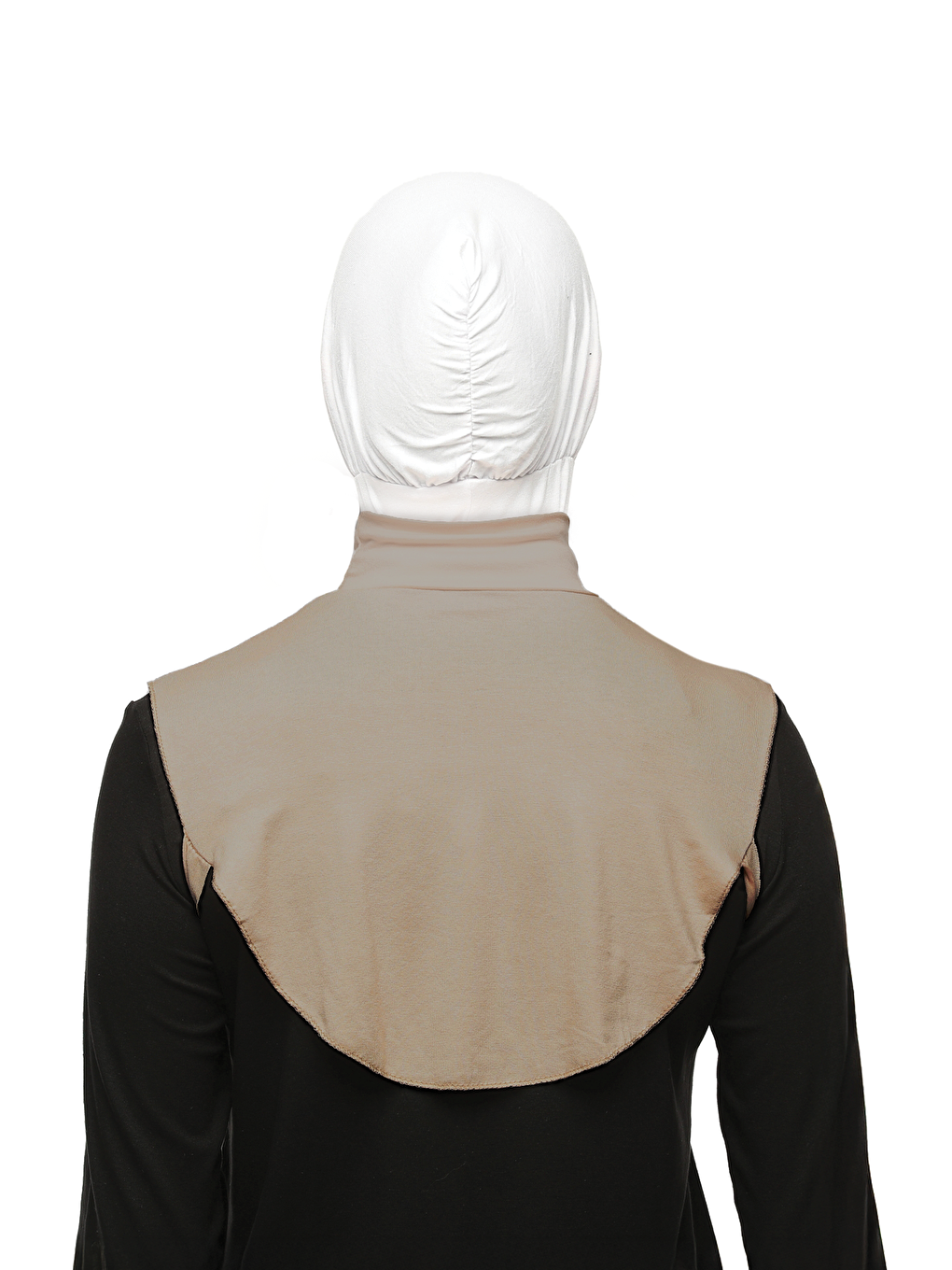 Kahverengi Düz Balıkçı Yaka Boğazlı Penye Tesettür Boyunluk-4