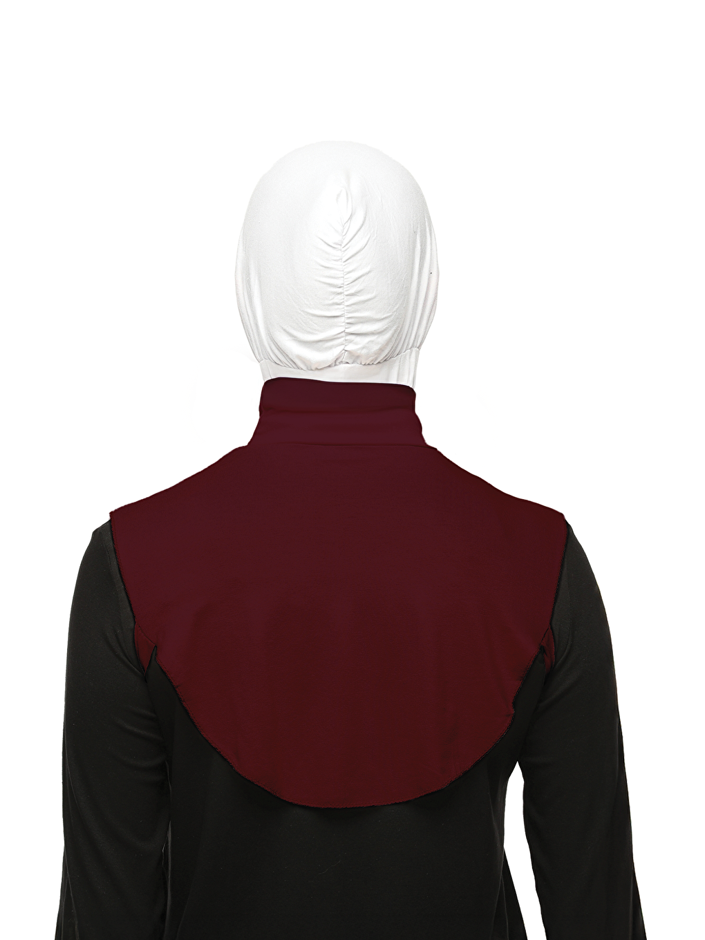 Bordo Düz Balıkçı Yaka Boğazlı Penye Tesettür Boyunluk-4