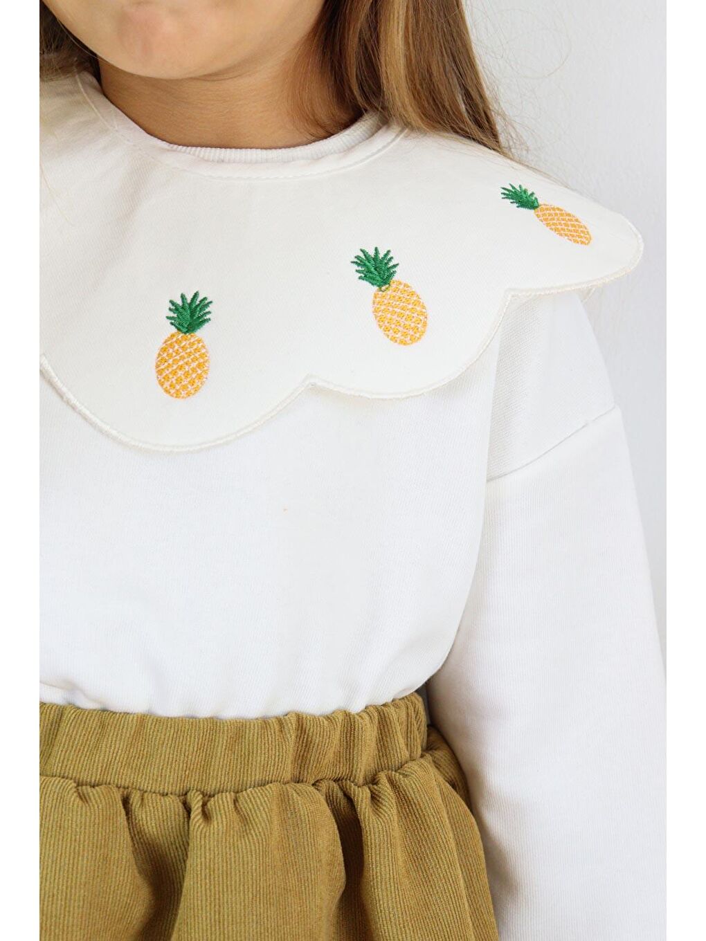 Sarı Hardal  Ananas Yakalı Kız Çocuk İkili Takım - Lovisa-1