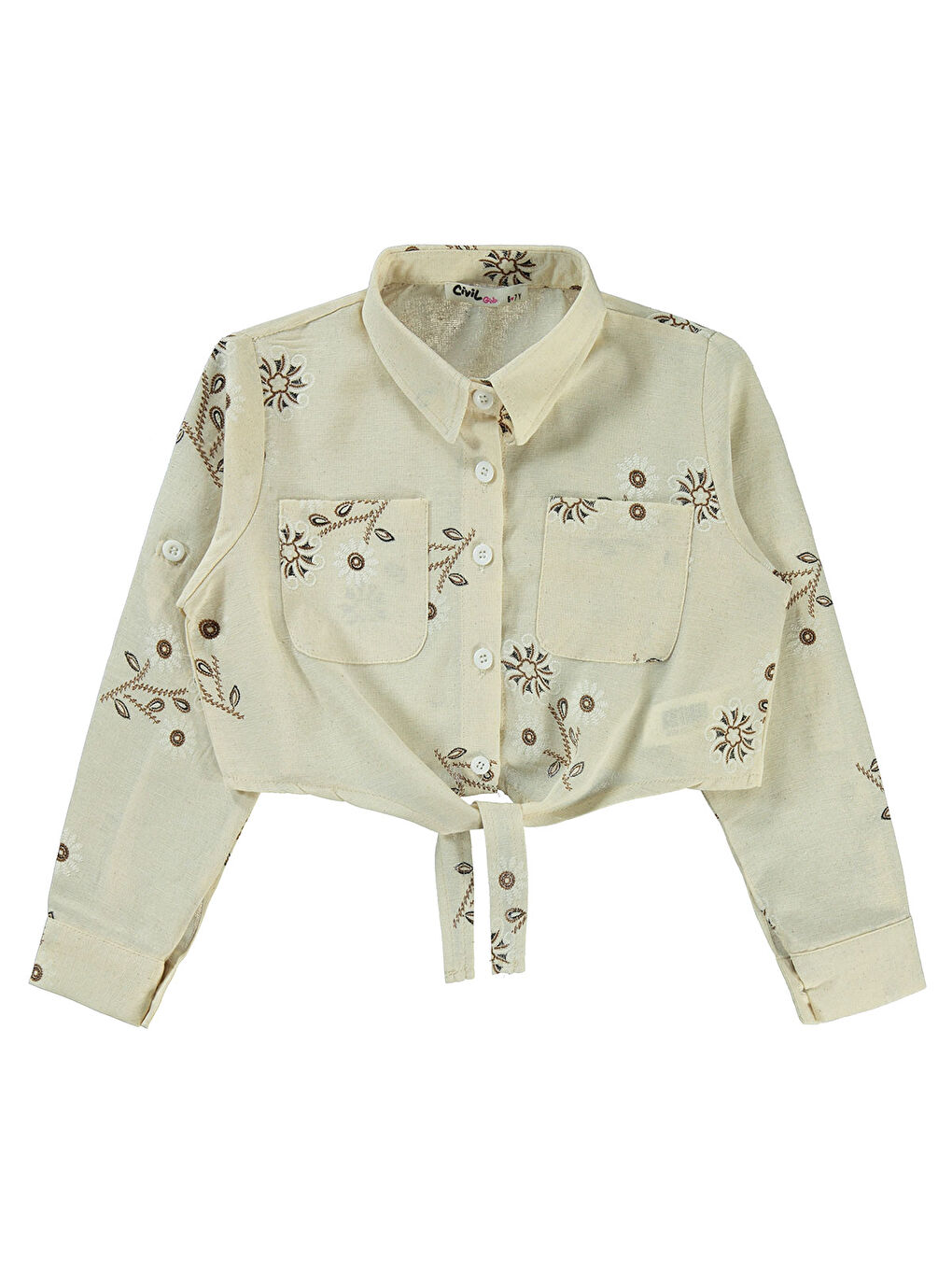 Kahverengi Girls Kız Çocuk Gömlek 10-13 Yaş Kahve