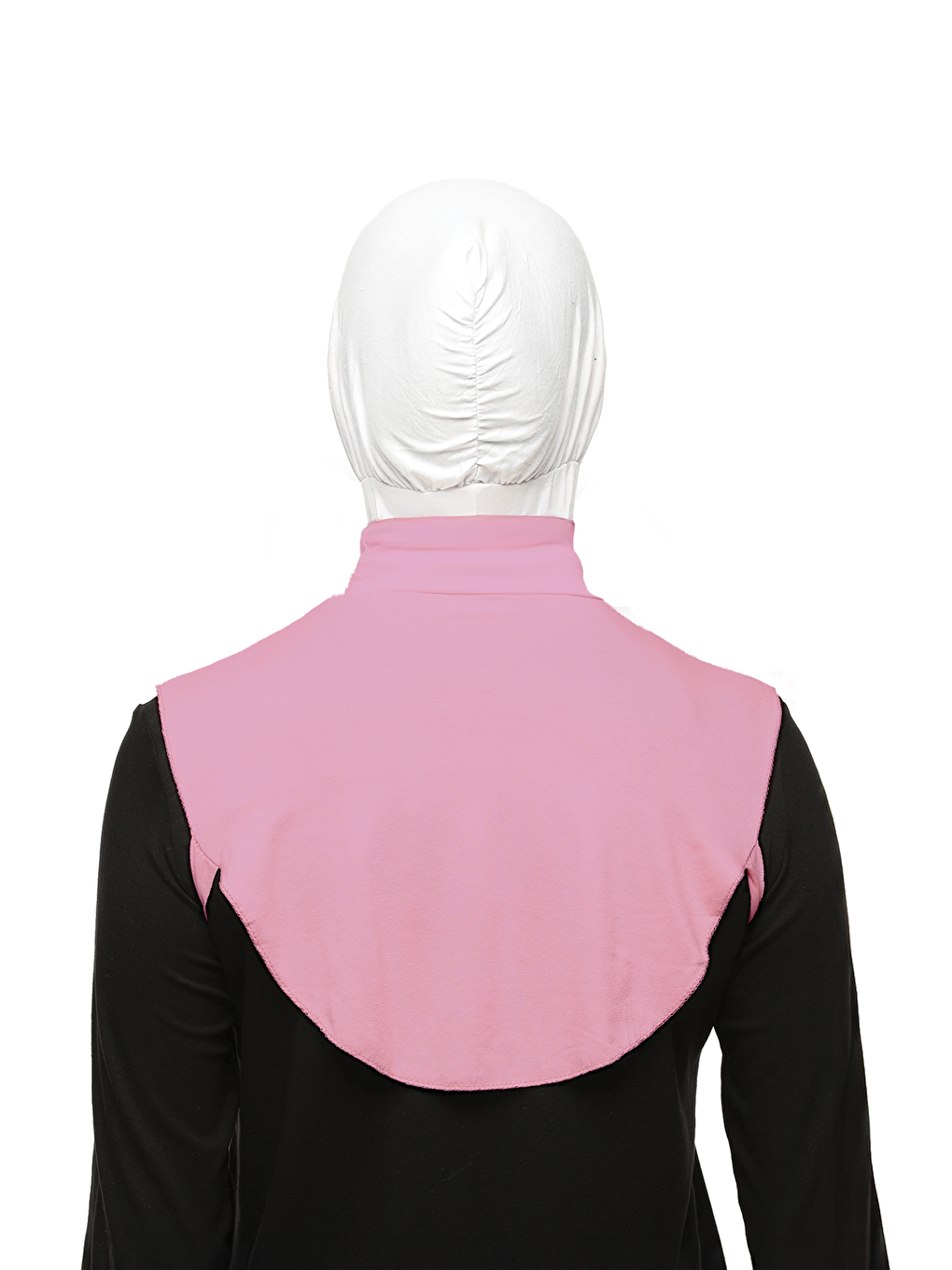 Pembe Düz Balıkçı Yaka Boğazlı Penye Tesettür Boyunluk-4