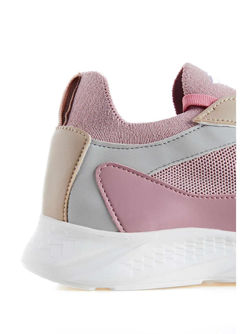 Pembe Gül Kurusu Yüksek Tabanlı File Detaylı Bağcıklı Bayan Spor Ayakkabı - 89208-3