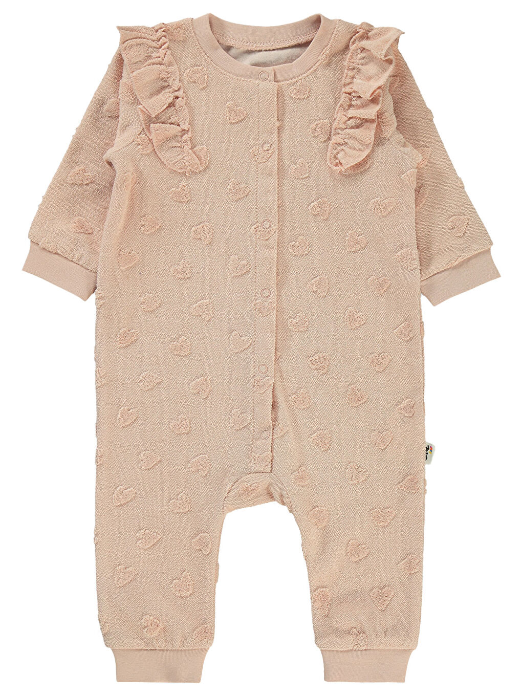 Pembe Baby Kız Bebek Patiksiz Tulum 6-18 Ay Pudra