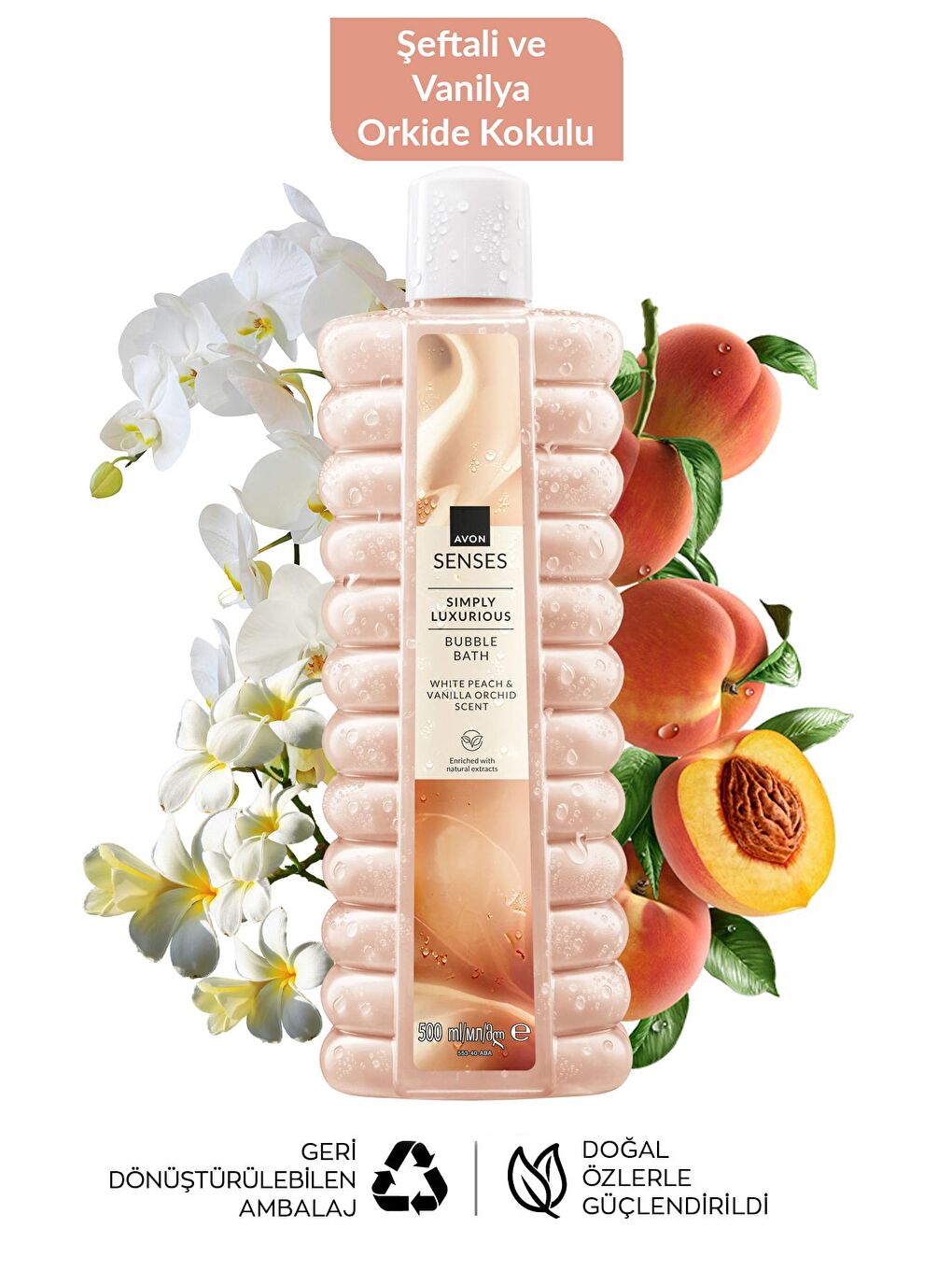 Simply Luxurious Beyaz Şeftali ve Vanilya Orkide Kokulu Banyo Köpüğü 500 Ml.-1