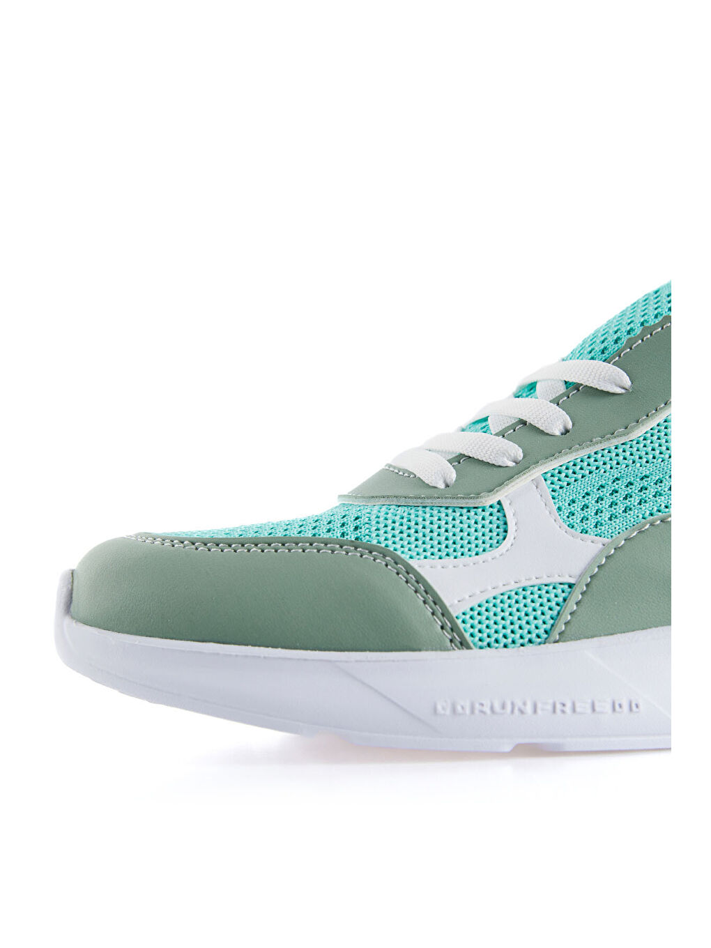 Mint Yeşili Yüksek Tabanlı File Detaylı Bağcıklı Bayan Spor Ayakkabı - 89208-2