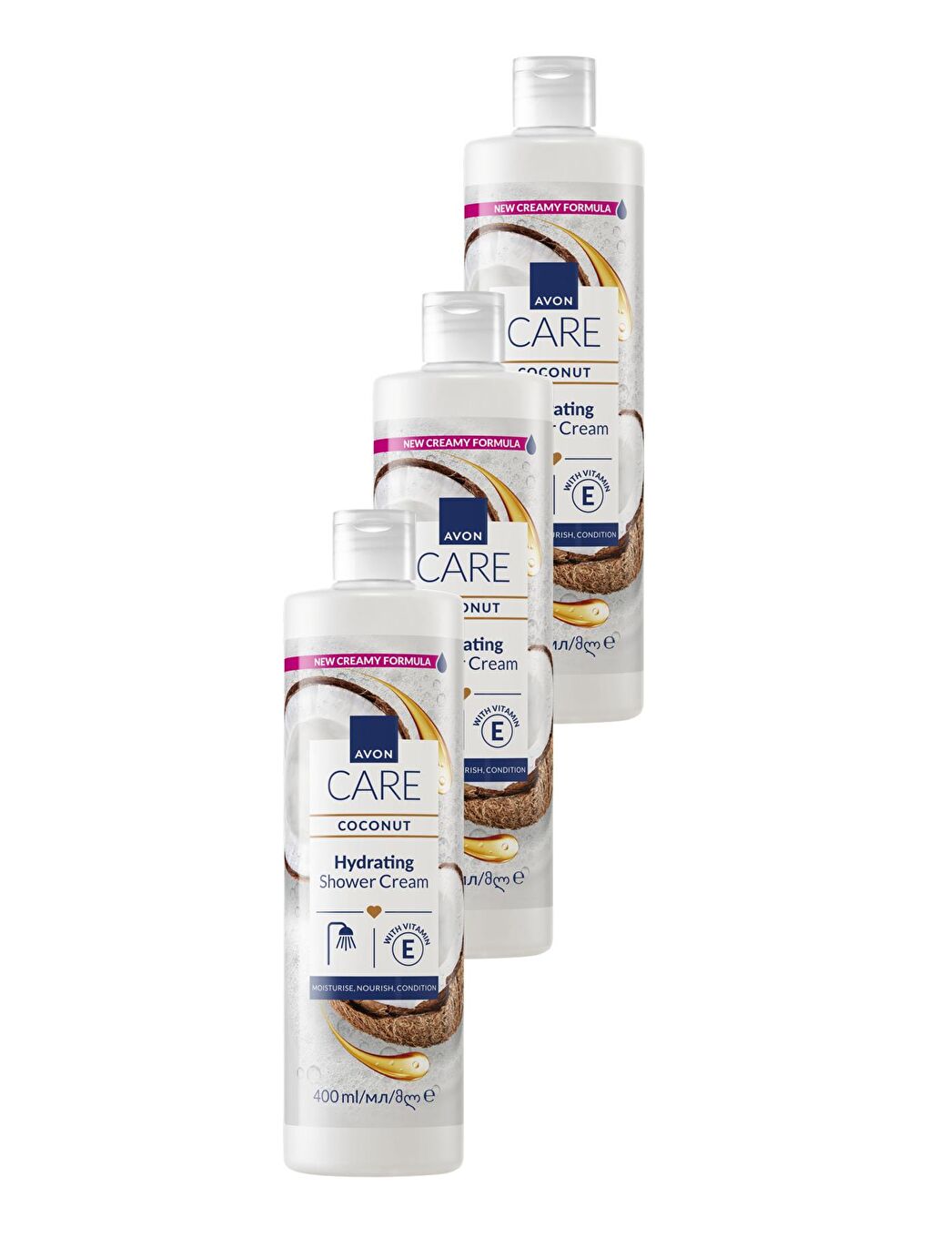 Care Coconut Hindistan Cevizi Nemlendirici Duş Jeli 400 Ml. Üçlü Set