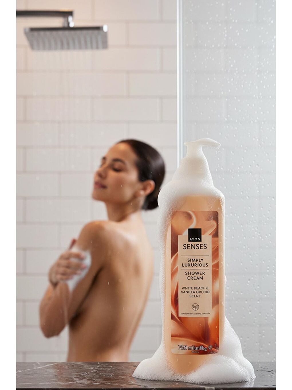 Simply Luxurious Beyaz Şeftali ve Vanilya Orkide Kokulu Duş Kremi 720 Ml. İkili Set-2