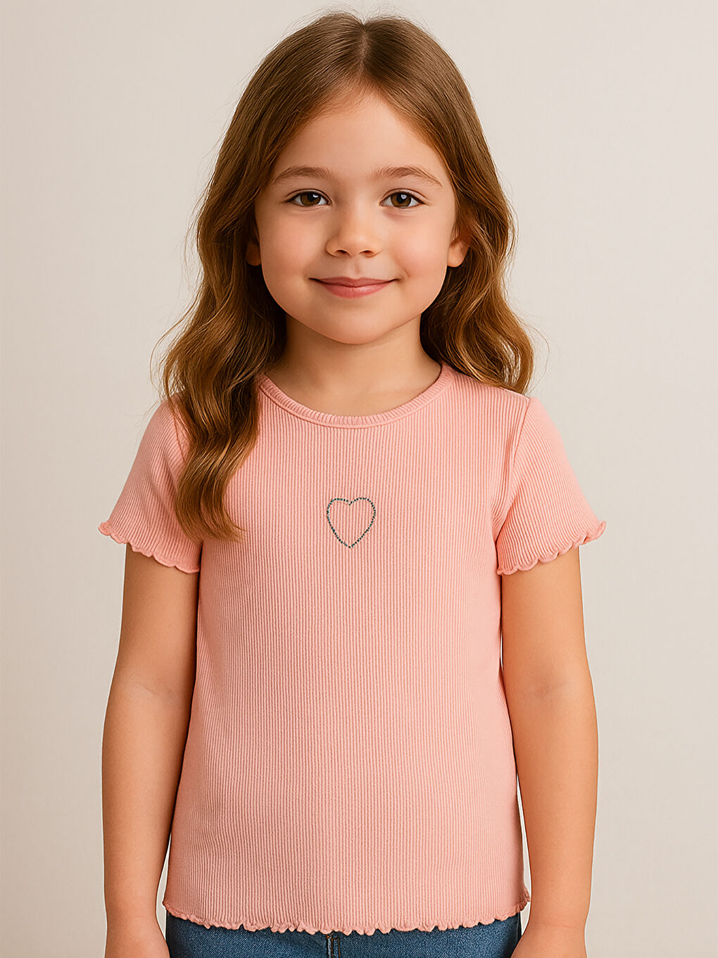 Pembe Girls Kız Çocuk Tişört 2-5 Yaş Pudra
