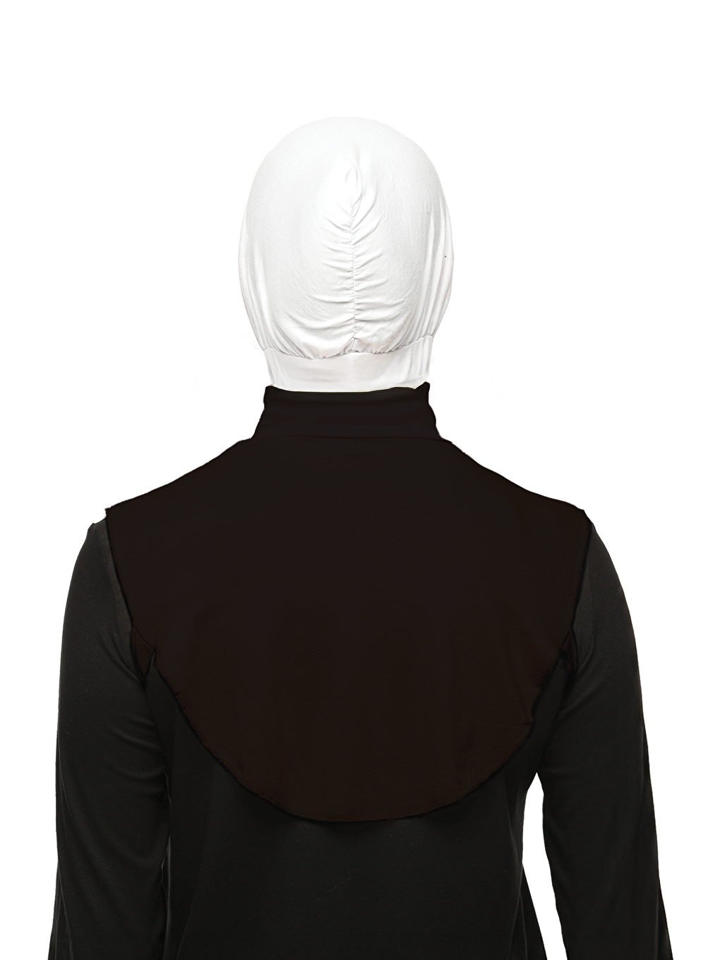 Kahverengi Düz Balıkçı Yaka Boğazlı Penye Tesettür Boyunluk-4