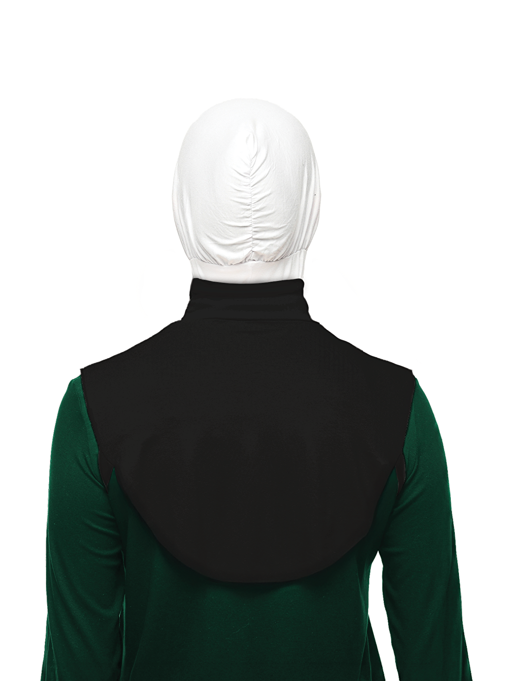 Siyah Düz Balıkçı Yaka Boğazlı Penye Tesettür Boyunluk-4