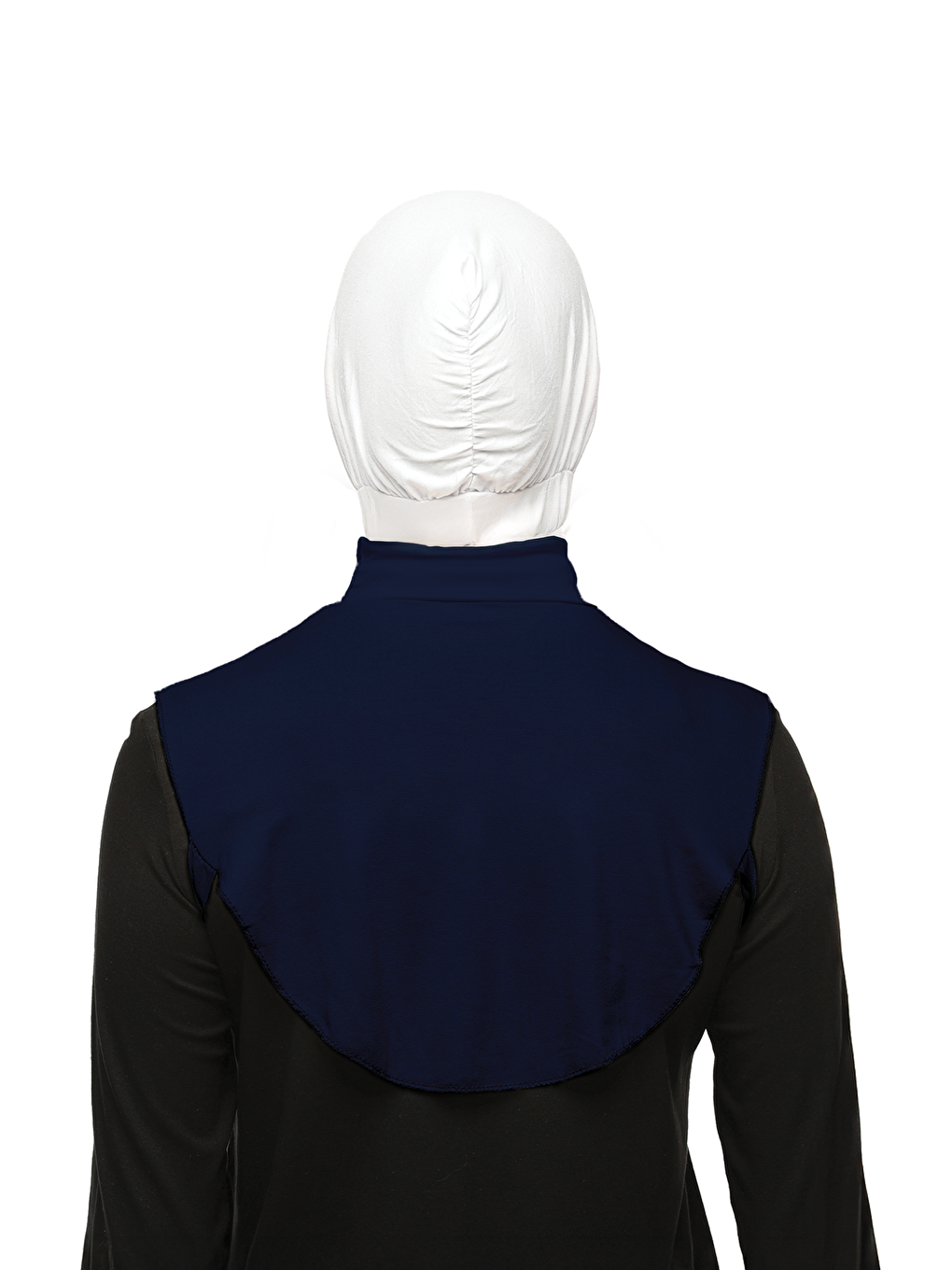 Lacivert Düz Balıkçı Yaka Boğazlı Penye Tesettür Boyunluk-4