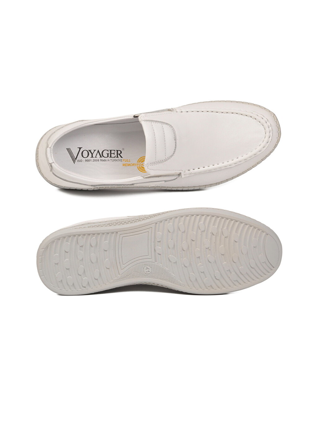 Erkek Beyaz Hakiki Deri Hafızalı Rahat Taban Smart Casual Ayakkabı Loafer M741 M-4