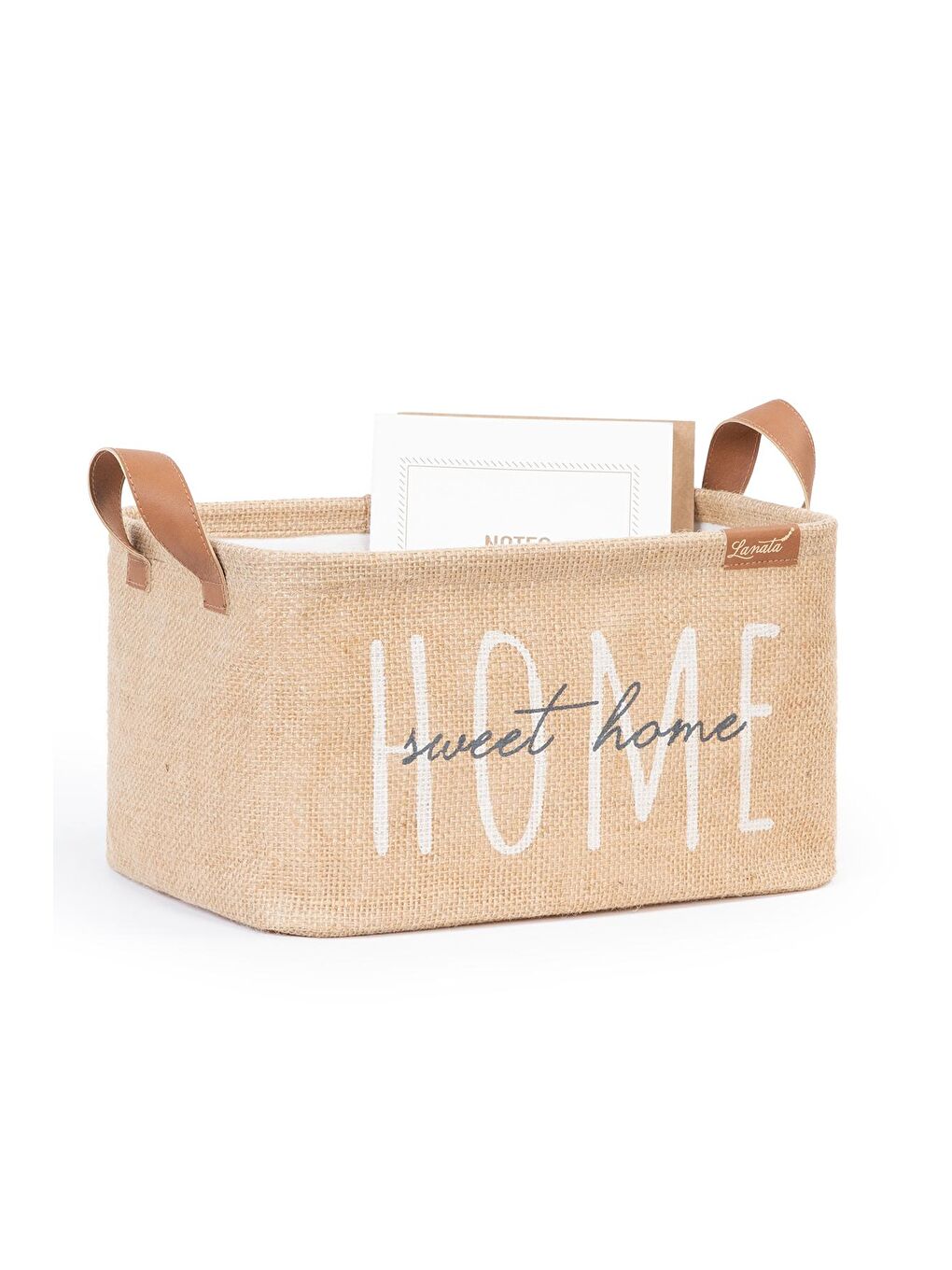 Ocean Home Textile Bej Home Sweet Home Jüt Sepet 30 x 21 x 18 cm - 5