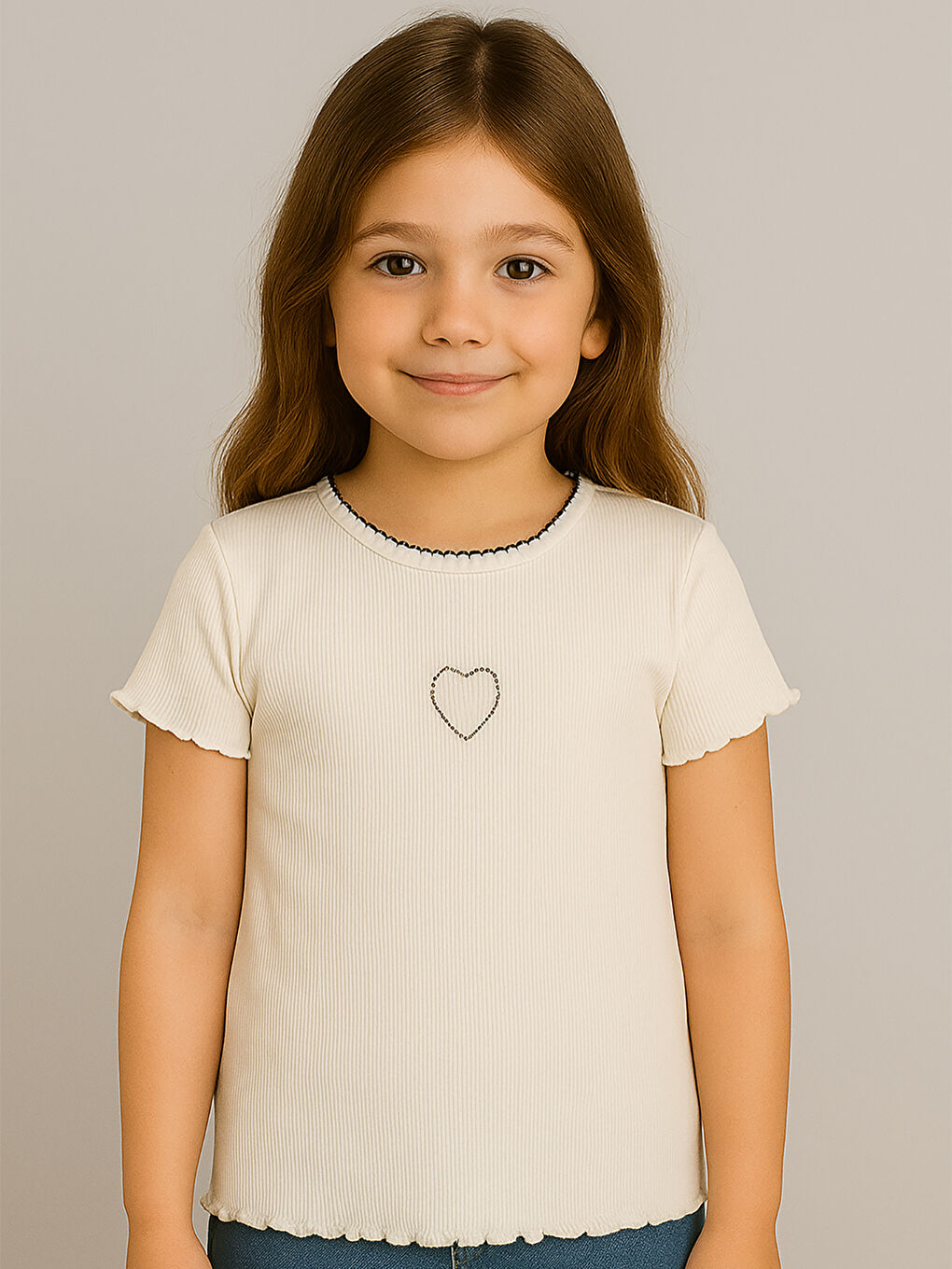 Girls Kız Çocuk Tişört 2-5 Yaş Ekru