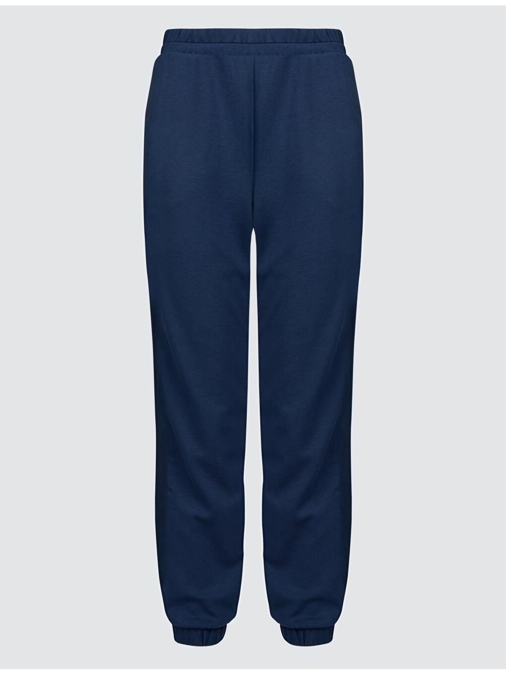 Lacivert Yüksek Bel Lastikli Paça Jogger Pantolon-6